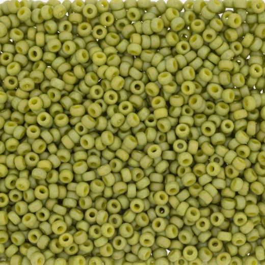 Olive Frost Opaque Glazed Rainbow, size 15/0, colour 4697,wholesale pack of 100g approx.