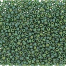 Green Frost Opaque Glazed Rainbow, Size 8/0 seed beads,, colour 4699, 22g approx...