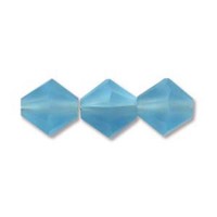 Preciosa 6mm Aquamarine Matte Czech Machine Cut Bicones, Bag of 24