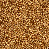 Bulk Bag Duracoat Galvanized Yellow Gold Miyuki 15/0 Seed Beads, 100g, Colour 4203