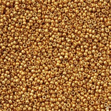 Duracoat Galvanized Yellow Gold Miyuki 15/0 Seed Beads, 8.2g, Colour 4203
