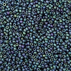 Matte Metallic Blue-Green Iris Miyuki 15/0 Seed Beads, Colour 2064, 8.2g approx.