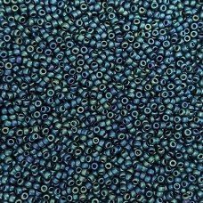 Matte Metallic Dark Teal Iris Miyuki 15/0 Seed Beads, Colour 2072, 100g pack