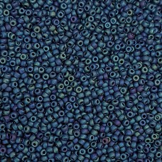 Matte Metallic Navy Green Iris Miyuki 8/0 Seed Beads, Colour 2071, 22g pack