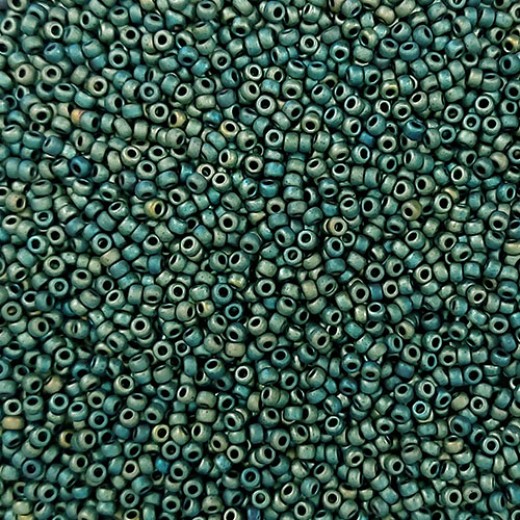 Olive Green Gold Luster Miyuki 8/0 Seed Beads, Colour 2067, 22g approx.