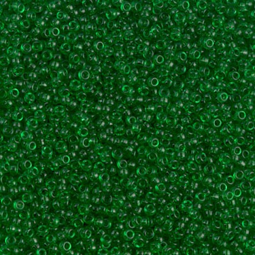 Transparent Green Miyuki Size 15/0 Colour 0146, 8.2gm