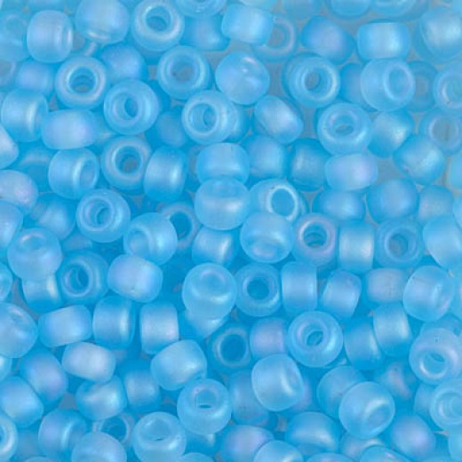 Matte Transparent Light Blue AB ,Miyuki size 6/0 Colour  0148FR, 20g approx.