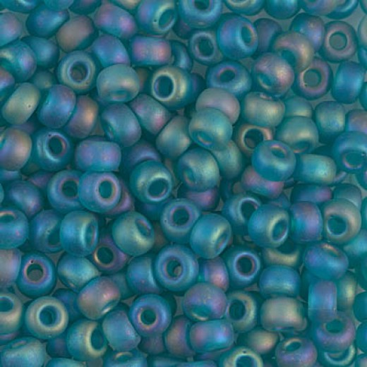 Matte Transparent Teal AB Miyuki size 6/0 Colour  2405FR, 20g approx.
