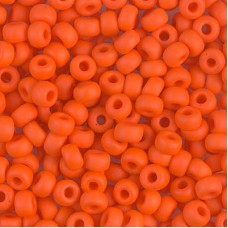 Matte Orange Opaque Miyuki size 6/0 Colour  0406F, 20g approx.