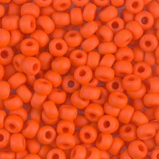 Matte Orange Opaque Miyuki size 6/0 Colour  0406F, wholesale pack of 250g approx.