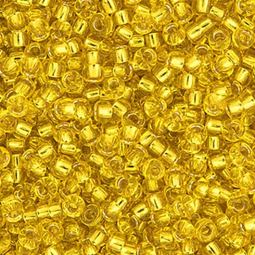 Yellow Silver Lined Miyuki 6/0 Seed Beads, 250g, Colour 0006