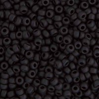 Matte Black Opaque Miyuki size 6/0 Colour  401F, 20g approx.