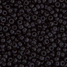 Miyuki Size 6 Seed Beads, Black Opaque, Colour 0401, 20g Approx