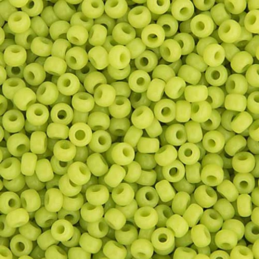 Bulk Bag Chartreuse Opaque Miyuki 6/0 Seed Beads, 250g, Colour 0416