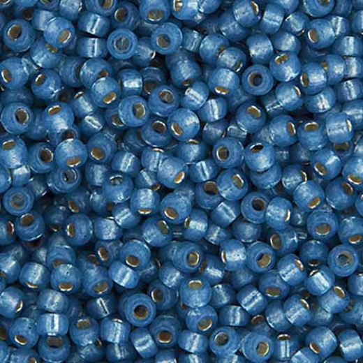 Denim Blue Silver Lined Dyed Alabaster Miyuki 6/0 Seed Beads, 250g, Colour 0648