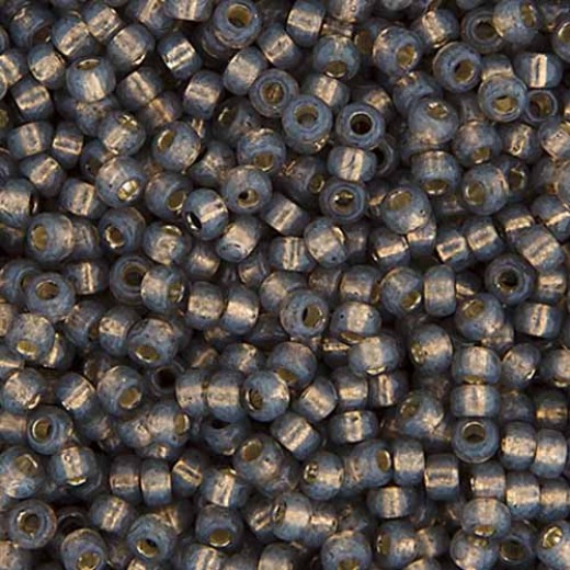 Dark Gray Silver Lined Dyed Alabaster Miyuki 6/0 Seed Beads, 250g, Colour 0650
