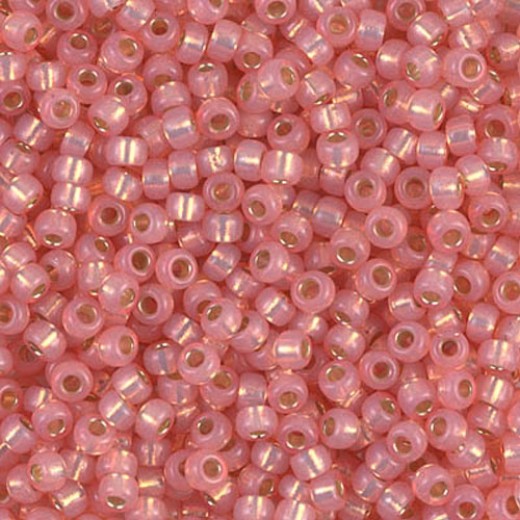 Dyed Salmon Silver Lined Miyuki Size 8/0 seed beads, Colour 0642, 22gm