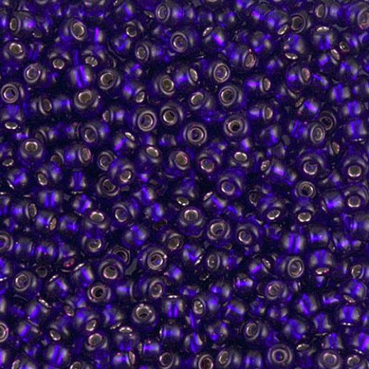 Dyed Silver Lined Dark Violet, Miyuki Size 8/0 seed beads,, Colour 1427, 22gm