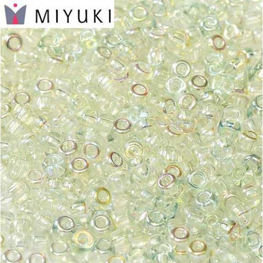 Crystal Green Rainbow Miyuki 8/0 Seed Beads, colour 55026, 22g
