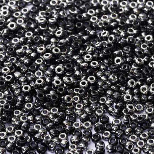 Black Chrome Miyuki 8/0 Seed Beads, colour 55037