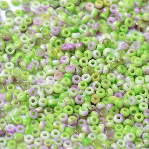 White Opaque Funky Orchid Miyuki 8/0 Seed Beads, colour 55055