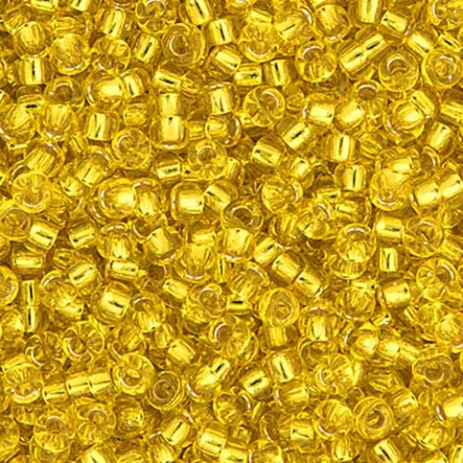 Yellow Silver Lined Miyuki 8/0 Seed Beads, 250g, Colour 0006