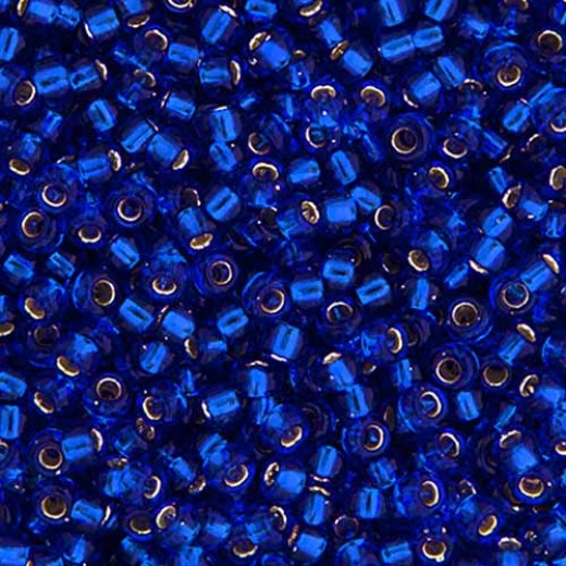 Cobalt Blue Silver Lined Miyuki Size 8/0 seed beads, Colour  20, 22gm
