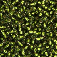Miyuki Size 8 Seed Beads, Olive Silver Lined, Colour 0026, 22 Grams