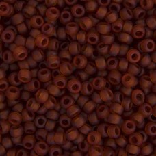 Dark Topaz Transparent Matte Miyuki Size 8/0 seed beads, Colour  0134F, 22gm
