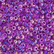 Magenta AB Lined-Dyed Miyuki Size 8/0 seed beads, Colour  264, 22gm