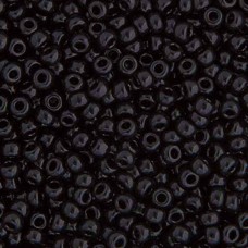 Black Opaque Miyuki Size 8/0 seed beads, Colour  401, 22g