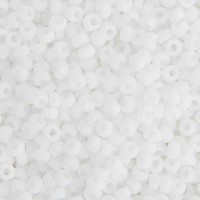 Chalk White Opaque Miyuki 8/0 Seed Beads, 250g, Colour 0402