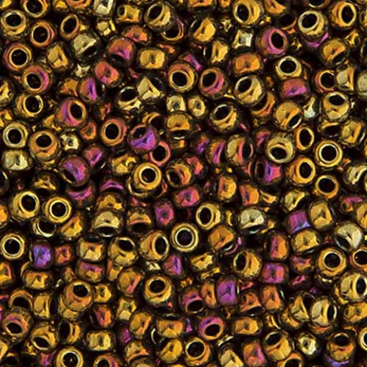 Lt.Bronze Iris/AB Metallic Miyuki Size 8/0 seed beads, Colour  462, 22gm