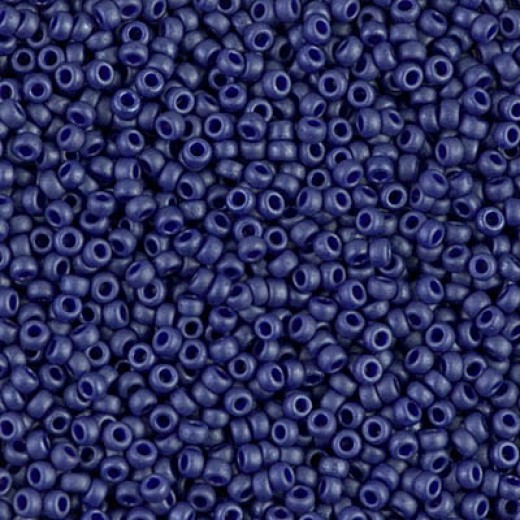 Matte Opaque Cobalt Luster Miyuki Size 8/0 seed beads, Colour 2075, 22gm