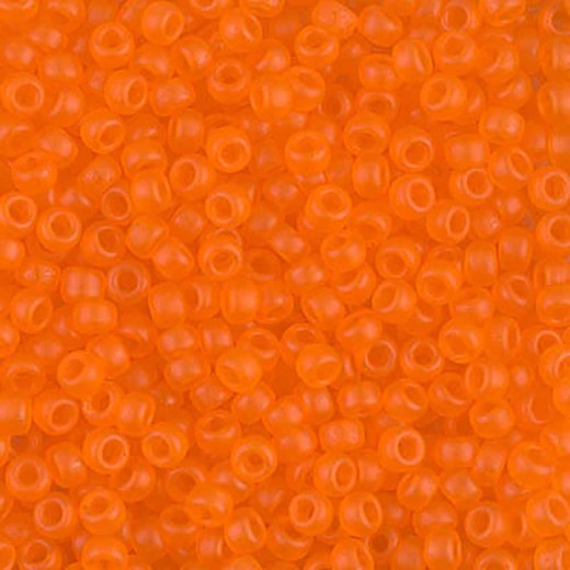 Matt Transparent Orange Miyuki Size 8/0 seed beads, Colour 0138F, 22gm