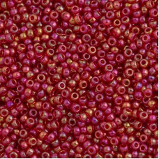 Transparent Dark Red AB Miyuki Size 8/0 seed beads, Colour 254D, 22gm