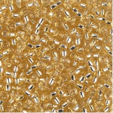 Light Gold Silver Lined Miyuki Size 8/0 seed beads, Colour  0002, 22gm