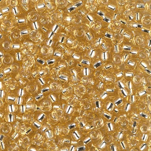 Light Gold Silver Lined Miyuki Size 8/0 seed beads, Colour  0002, 22gm