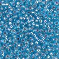 Aqua Silver Lined AB Miyuki 8/0 Seed Beads, 22g, colour 1018