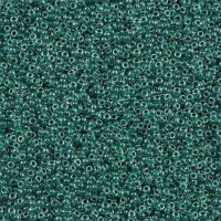 Inside Colour Lined Hunter Green Miyuki Size 8/0 seed beads, Colour 217, 22gm