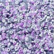 White Opaque Funky Purple Miyuki 8/0 Seed Beads, colour 55060