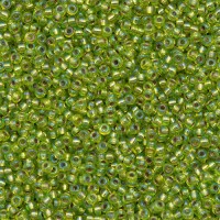 Silver Lined Chartreuse AB, Miyuki Size 8/0 seed beads, Colour 1014, Approx. 22g