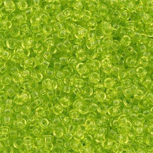 Transparent Chartreuse Miyuki Size 8/0 seed beads, Colour 143, 22gm
