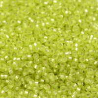 Silver Lined Matte Chartreuse, Miyuki 11/0 Seed Beads, Colour 14F, 250 Grams