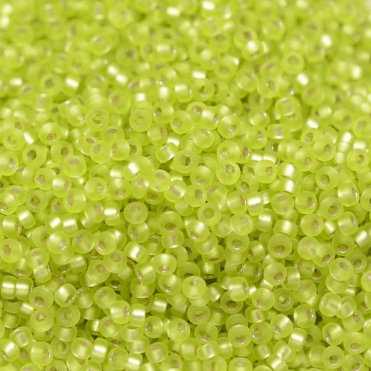 Silver Lined Matte Chartreuse, 11/0 Miyuki Seed Beads, Colour 14F, 22g Approx