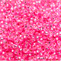 Miyuki Size 11 Seed Beads, Pink Transparent Silver Lined, Colour 0022, 22g Approx.