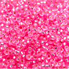 Pink Transparent Silver Lined, Miyuki 11/0 Seed Beads, Colour 0022, 22g Approx.