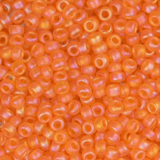 Orange Transparent AB Matte, Miyuki 8/0 Seed Beads, Colour 0138FR, 22 Grams