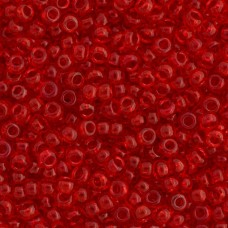 Transparent Red Luster, Miyuki 11/0 Seed Beads, Colour 0166, 22g Approx.