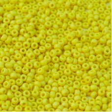 AB Matte Yellow Opaque, Miyuki 11/0 Seed Beads, Colour 0404FR, 250 Grams